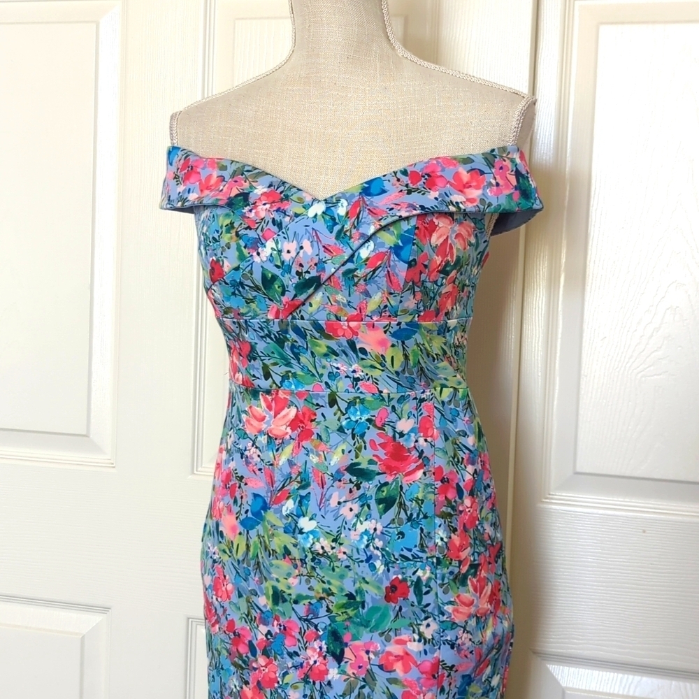 Aidan by Aidan Mattox Off-the-Shoulder Floral Dress - Picture 6 of 11